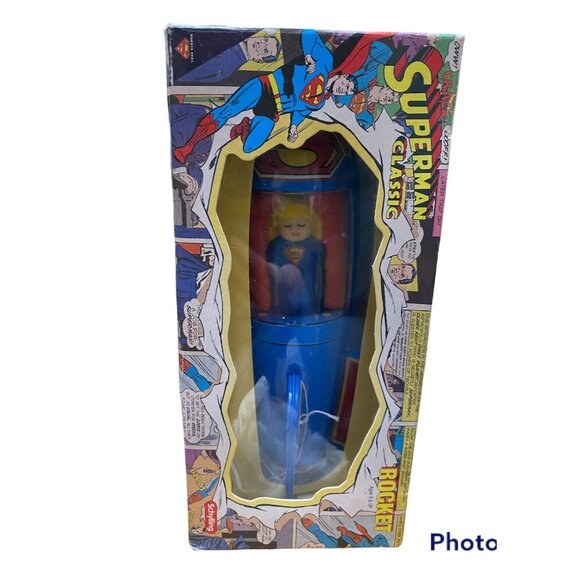 Superman Classic Rocket Tin Toy Friction Motor by Schylling 2001 NIB - Picture 2 of 12